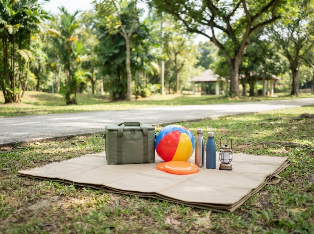 Outdoor and recreation gear at a Singapore park